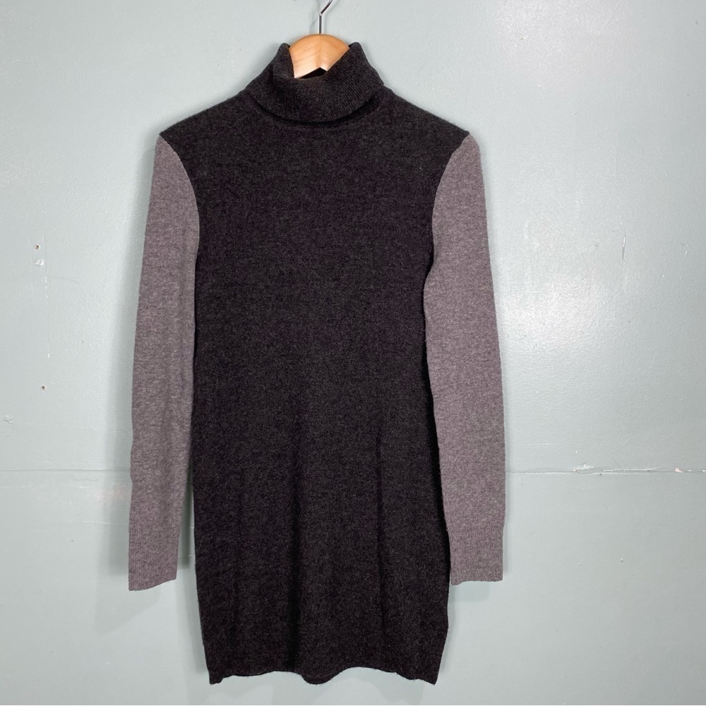 Equipment Oscar Turtleneck Sweater Dress Cashmere‎ Gray Sz S